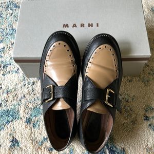 Marni Leather Mocassins, Size EU 38